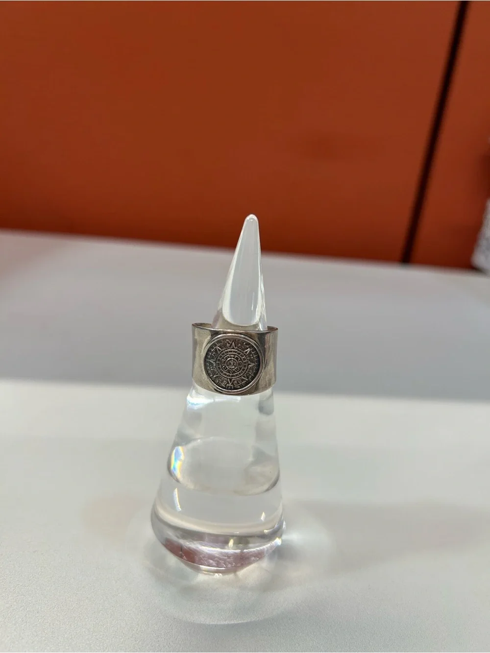 925 Sterling Silver Aztec Calendar ring size 10.5